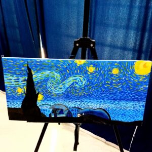 Starry nights acrylic painting on 1' x 1' feet canvas