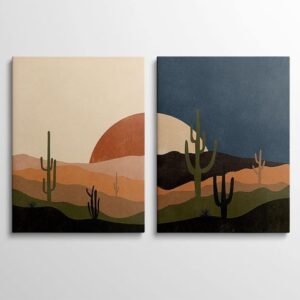 🌵 Minimalist Desert Wall Art | 🏜️ Affordable Landscape Painting for Home & Office Decor
