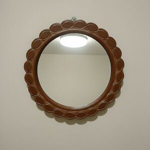 Elegant Wood Carved Frame Wall Mirror (12 Inches)